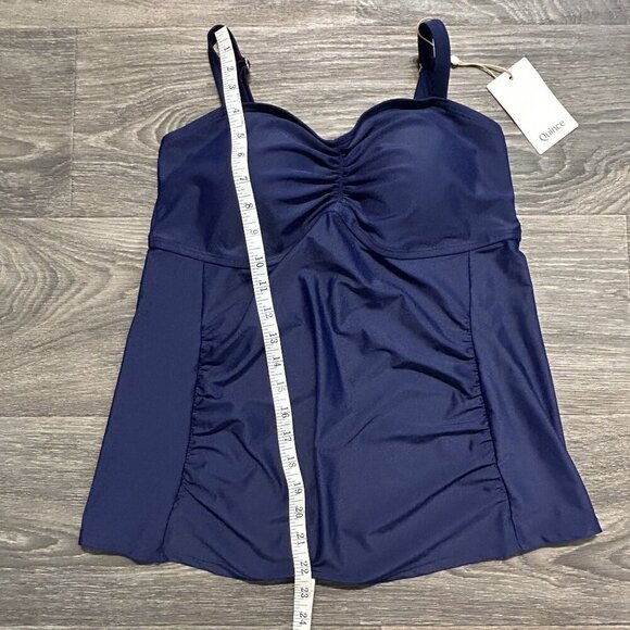 NWT Quince Medium Maternity Tankini Top Swim Swimsuit Navy Bathing Suit Italian - Picture 3 of 7
